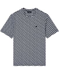Emporio Armani - Wave-Pattern Cotton T-Shirt - Lyst