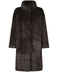 Herno - Faux Fur Stand-Collar Coat - Lyst