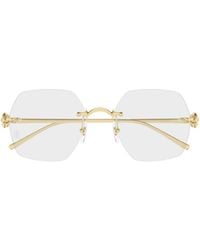 Cartier - Geometric Frame Glasses - Lyst