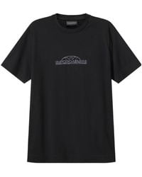 Emporio Armani - Embroidered-Logo T-Shirt - Lyst