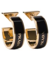 Prada - Letter Logo Earrings - Lyst