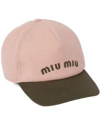 Miu Miu - Drill Logo-Embroidered Baseball Cap - Lyst