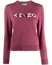 KENZO - Embroidered-Logo Wool Jumper - Lyst