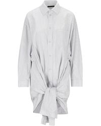 Balenciaga - Pinstriped Mini Shirt Dress - Lyst