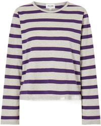 Still Here - Striped Cotton-Jersey T-Shirt - Lyst