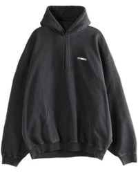 Vetements - Logo Detailed Drawstring Hoodie - Lyst