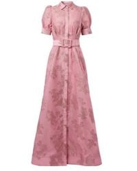 Rebecca Vallance - Benette Belted Brocade Shirt Dress - Lyst