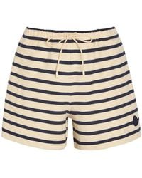 Moncler - Striped Cotton Shorts - Lyst