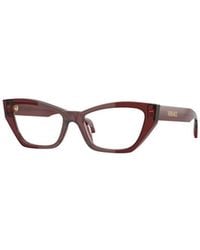 Versace - Eyewear Logo Print Cat-Eye Frame Glasses - Lyst