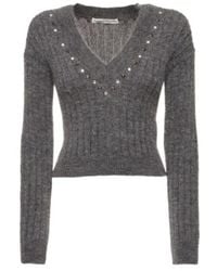 Alessandra Rich - Rib Long-Sleeved Sweater - Lyst