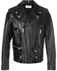 Saint Laurent - Long-Sleeved Biker Jacket - Lyst