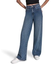 DKNY - Jeans High Rise Modern Wide Leg W/ Curved Studded Forward Seam - Lyst
