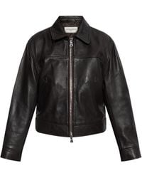 Officine Generale - Zip-Up Leather Jacket - Lyst