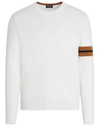 ZEGNA - Stripe-Detail Crew-Neck Sweater - Lyst