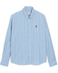 Ami Paris - Ami Ami De Coeur Vertical-Stripe Buttoned Shirt - Lyst
