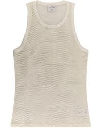 Courreges - Courrèges Logo Embroidered Straight Hem Mesh Top - Lyst
