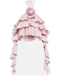 Blumarine - Ruffled Halterneck Crop Top - Lyst