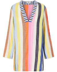 lemlem - Striped Cotton-Blend Mini Dress - Lyst
