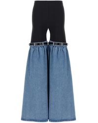 Coperni - Wide Leg Elastic Waistband Trousers With Contrast Fabric - Lyst