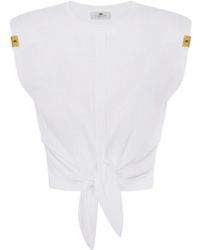 Elisabetta Franchi - Knot Jersey T-Shirt - Lyst