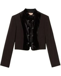 Twinset - Crêpe And Velvet Spencer Jacket - Lyst