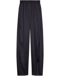 Tibi - Plissé-Satin Wide-Leg Pants - Lyst