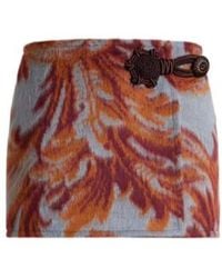 Etro - Leaf Printed Wrap Around Mini Skirt - Lyst