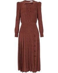 Alessandra Rich - Leopard-Print Silk Midi Dress - Lyst