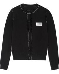 MM6 by Maison Margiela - Button-Front Knit Cardigan - Lyst