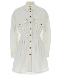 Versace - Contrast-Stitch Shirt Mini Dress - Lyst