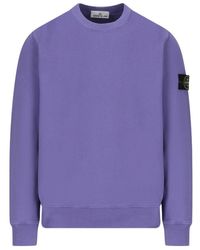 Stone Island - Logo Patch Crewneck Sweatshirt - Lyst