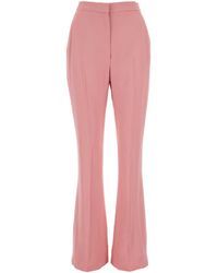 McQueen - High Rise Flared Trousers - Lyst