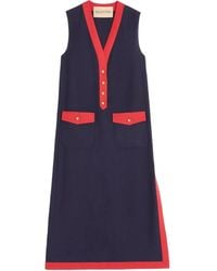 Valentino - V-Neck Sleeveless Midi Dress - Lyst