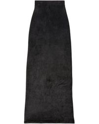 Balenciaga - Mid-Waisted Velvet Maxi Skirt - Lyst