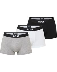 BOSS - Three-Pack Of Logo-Waistband Boxer Briefs - Lyst