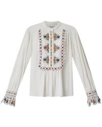 Isabel Marant - Isabel Marant Étoile Embroidered Bib Blouse - Lyst