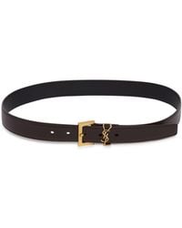 Saint Laurent - Cassandre Logo Plaque Belt - Lyst