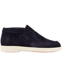 Santoni - Round-Toe Slip-On Loafers - Lyst