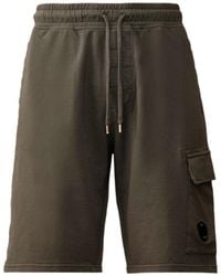 C.P. Company - Light Fleece Cargo Lens Shorts - Lyst