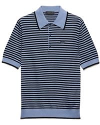Prada - Striped Polo Sweater - Lyst