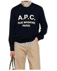 A.P.C. - Rue Madame Paris Logo-Detail Wool Jumper - Lyst