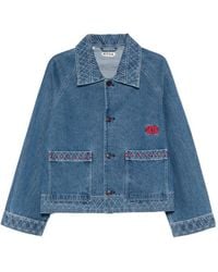 Bode - Long-Sleeved Denim Jacket - Lyst