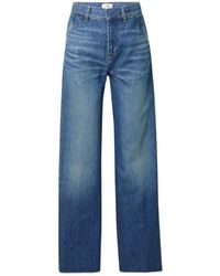 FRAME - The Bow High-Rise Wide-Leg Jeans - Lyst