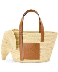 Loewe - Logo Debossed Elephant Basket Bag - Lyst
