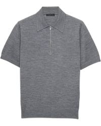 Prada - Superfine Wool Polo Shirt - Lyst