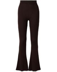 CORDOVA - Savoie Ribbed Pointelle-Knit Merino Wool Flared Pants - Lyst