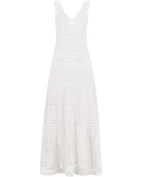 D.exterior - Crochet-Knit V-Neck Maxi Dress - Lyst