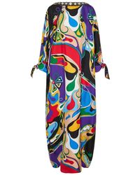 Emilio Pucci - Orchidee-Print Silk Kaftan - Lyst