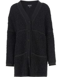Giorgio Armani - Bouclé-Effect Long Jersey Cardigan - Lyst