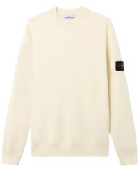 Stone Island - Logo Patch Crewneck Sweatshirt - Lyst